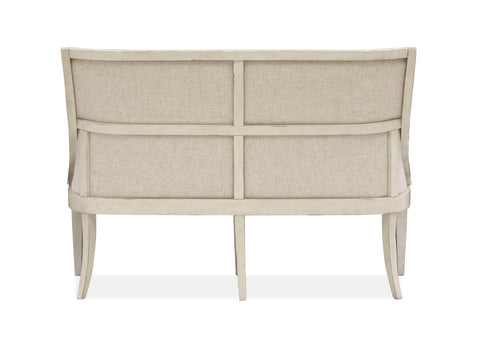 Newport - Bench With Upholstered Seat & Back - Alabaster - Premium Upholstered Benches from Magnussen Furniture - Just $1209! Shop now at brett interiors