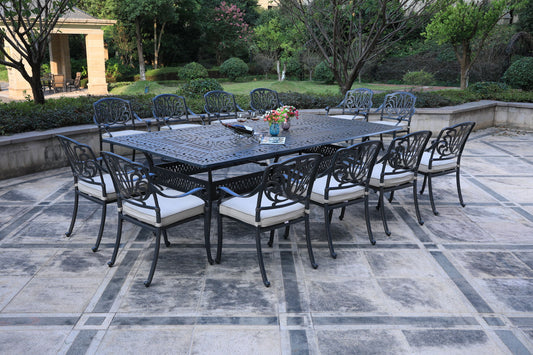 Rectangular Metal Dining Set With Cushions - Premium 8 + Piece Outdoor Sets from Gather Craft - Just $7251! Shop now at brett interiors