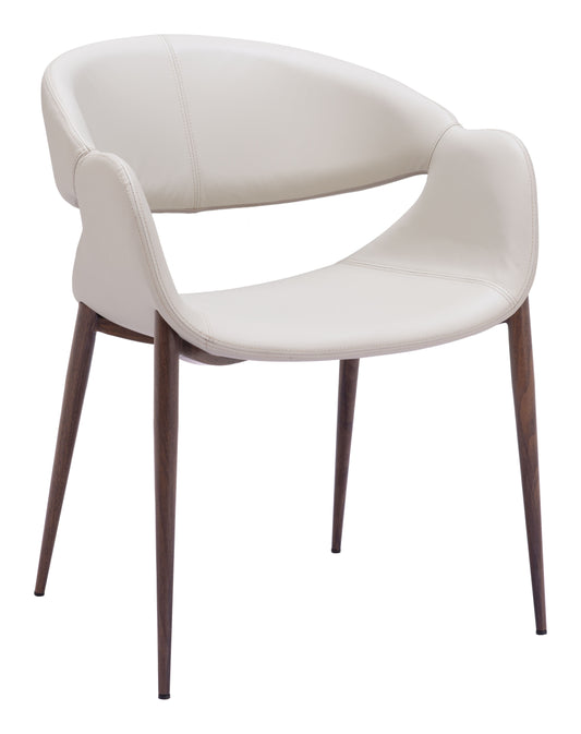 Limay - Dining Chair - Beige / Walnut - Premium Arm Chairs from Zuo Modern - Just $1600! Shop now at brett interiors