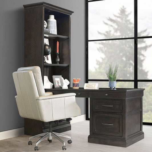 Shoreham - Bookcase With Peninsula Desk - Medium Roast - Premium 3 Piece Home Office Sets from Parker House - Just $2245! Shop now at brett interiors