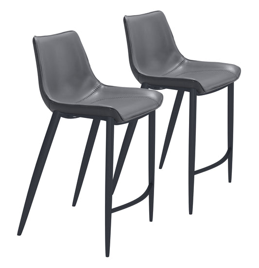 Magnus - Counter Chair (Set of 2) - Dark Gray / Black - Premium Chair Sets from Zuo Modern - Just $1600! Shop now at brett interiors