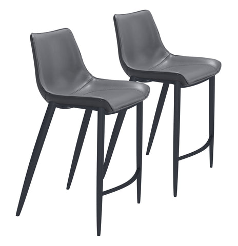 Magnus - Counter Chair (Set of 2) - Dark Gray / Black - Premium Chair Sets from Zuo Modern - Just $1600! Shop now at brett interiors