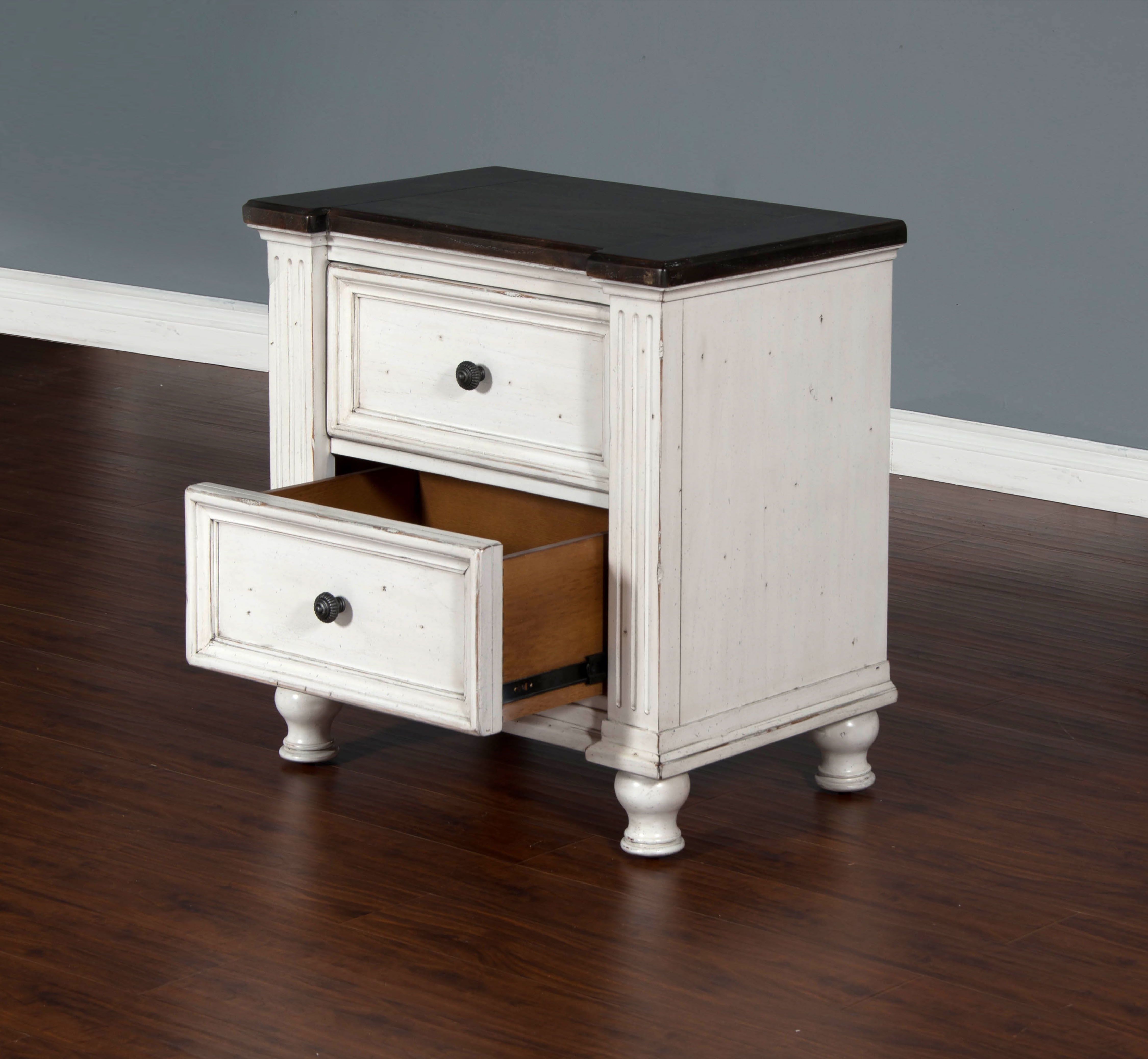 Carriage House - Nightstand - White / Dark Brown - Premium Accent Nightstands from Sunny Designs - Just $437! Shop now at brett interiors