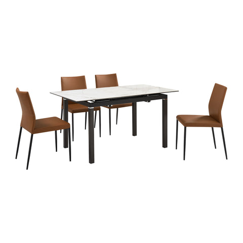 Giana Kash - Extendable Dining Set - Premium 5 Piece Dining Room Sets from Armen Living - Just $2187.50! Shop now at brett interiors