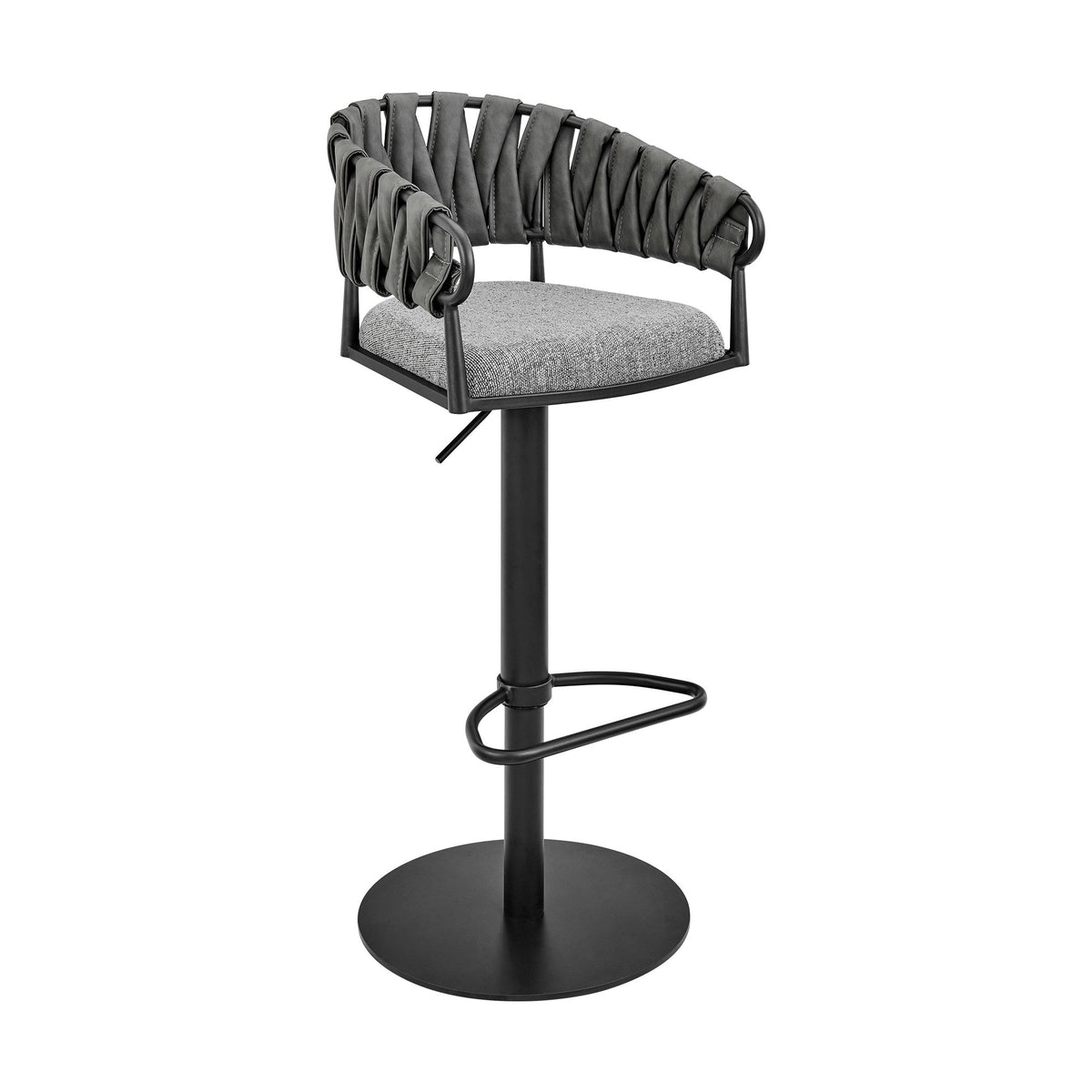 Blaise - Adjustable Counter Or Bar Stool - Black / Grey - Premium Adjustable Height from Armen Living - Just $450! Shop now at brett interiors