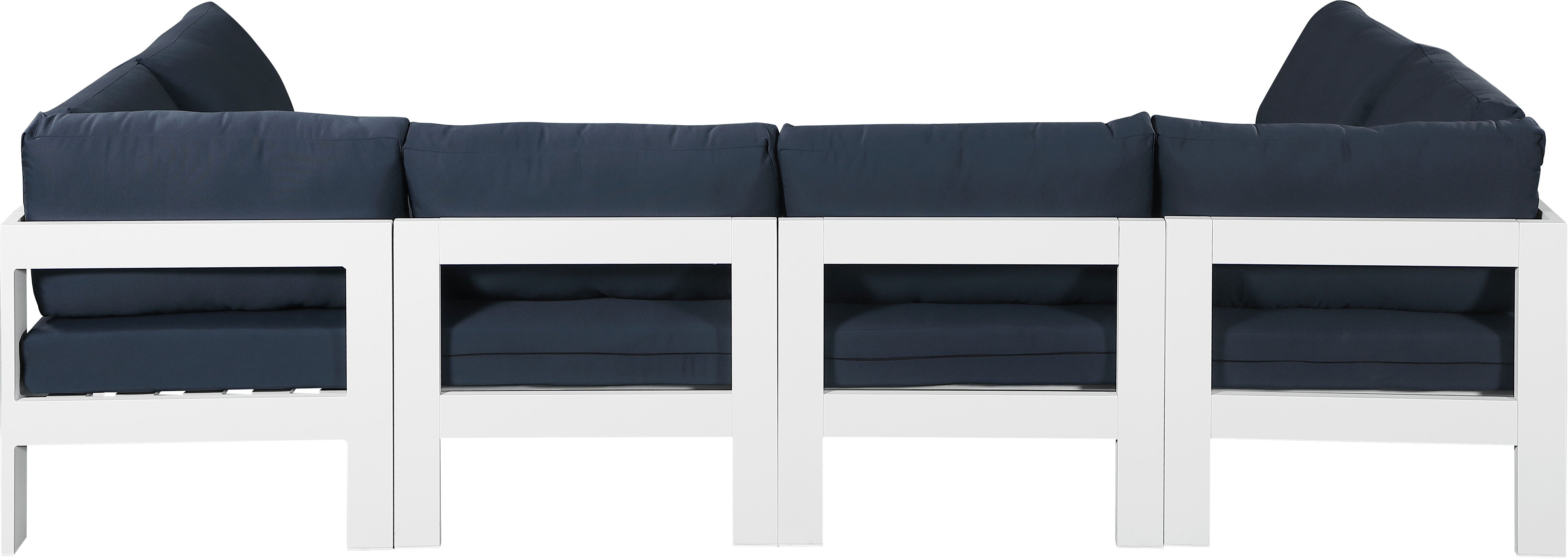 Nizuc - Outdoor Patio Modular Sectional 6 Piece - Navy - Fabric - Premium Stationary Sectionals from Meridian Furniture - Just $5375! Shop now at brett interiors