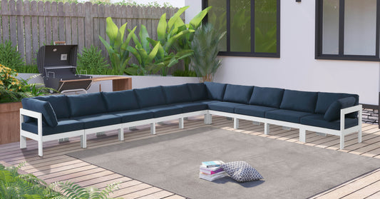 Nizuc - Outdoor Patio Modular Sectional 10 Piece - Navy - Fabric - Premium Stationary Sectionals from Meridian Furniture - Just $8925! Shop now at brett interiors