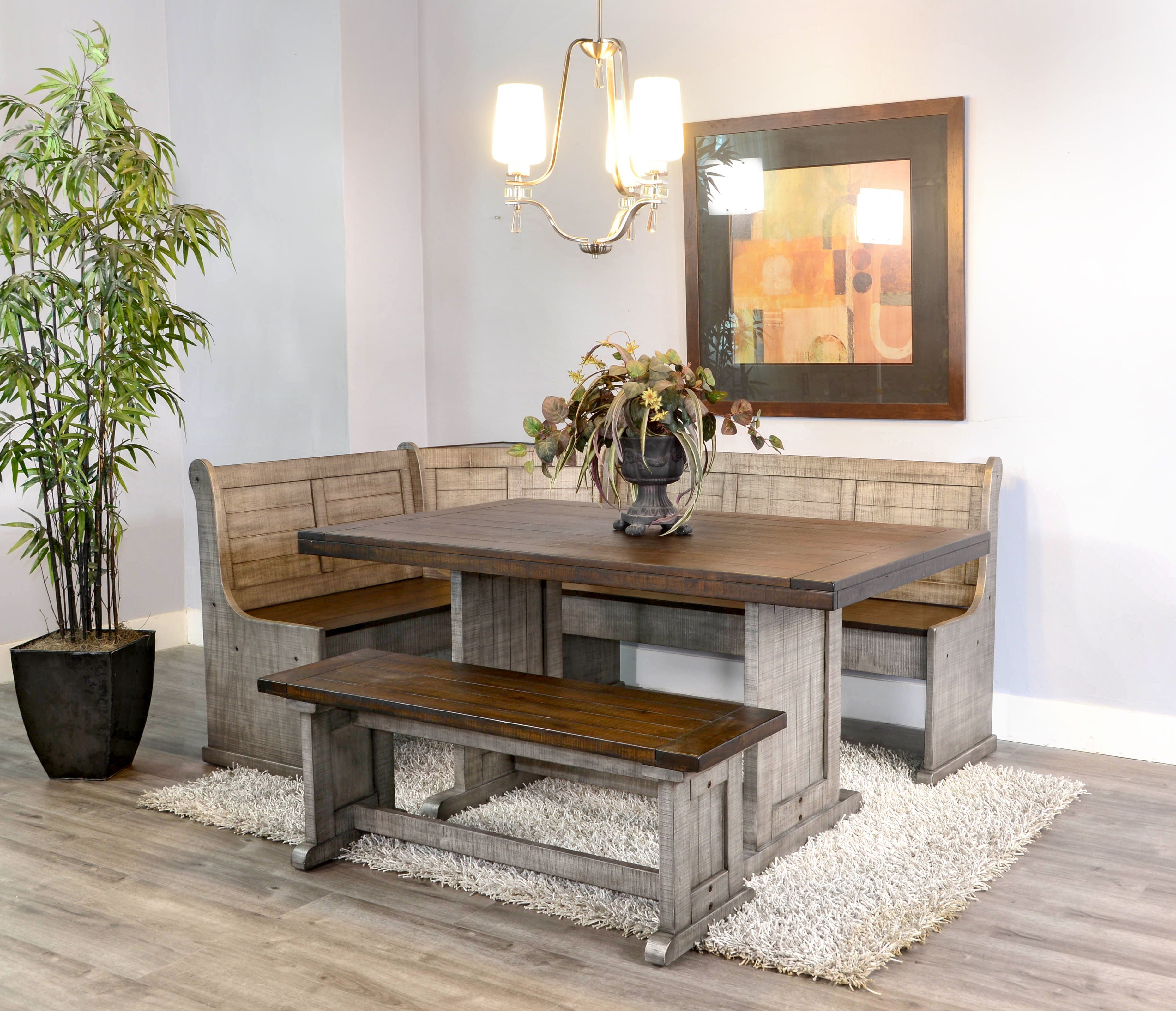 Homestead Hills - Breakfast Nook Set (4 Piece Set) - Dark Brown - Premium 4 Piece Dining Room Sets from Sunny Designs - Just $1669! Shop now at brett interiors