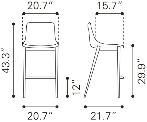 Magnus - Barstool - Premium Bar Height (28"-30") from Zuo Modern - Just $1550! Shop now at brett interiors