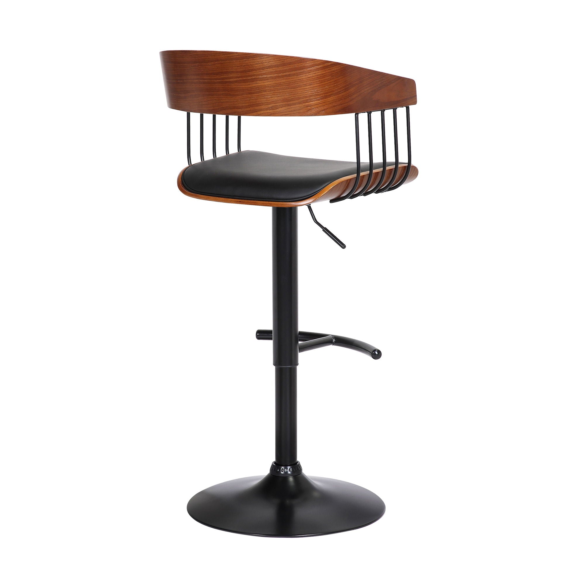 Larisa - Adjustable Walnut Wood Bar Stool - Premium Adjustable Height from Armen Living - Just $255! Shop now at brett interiors