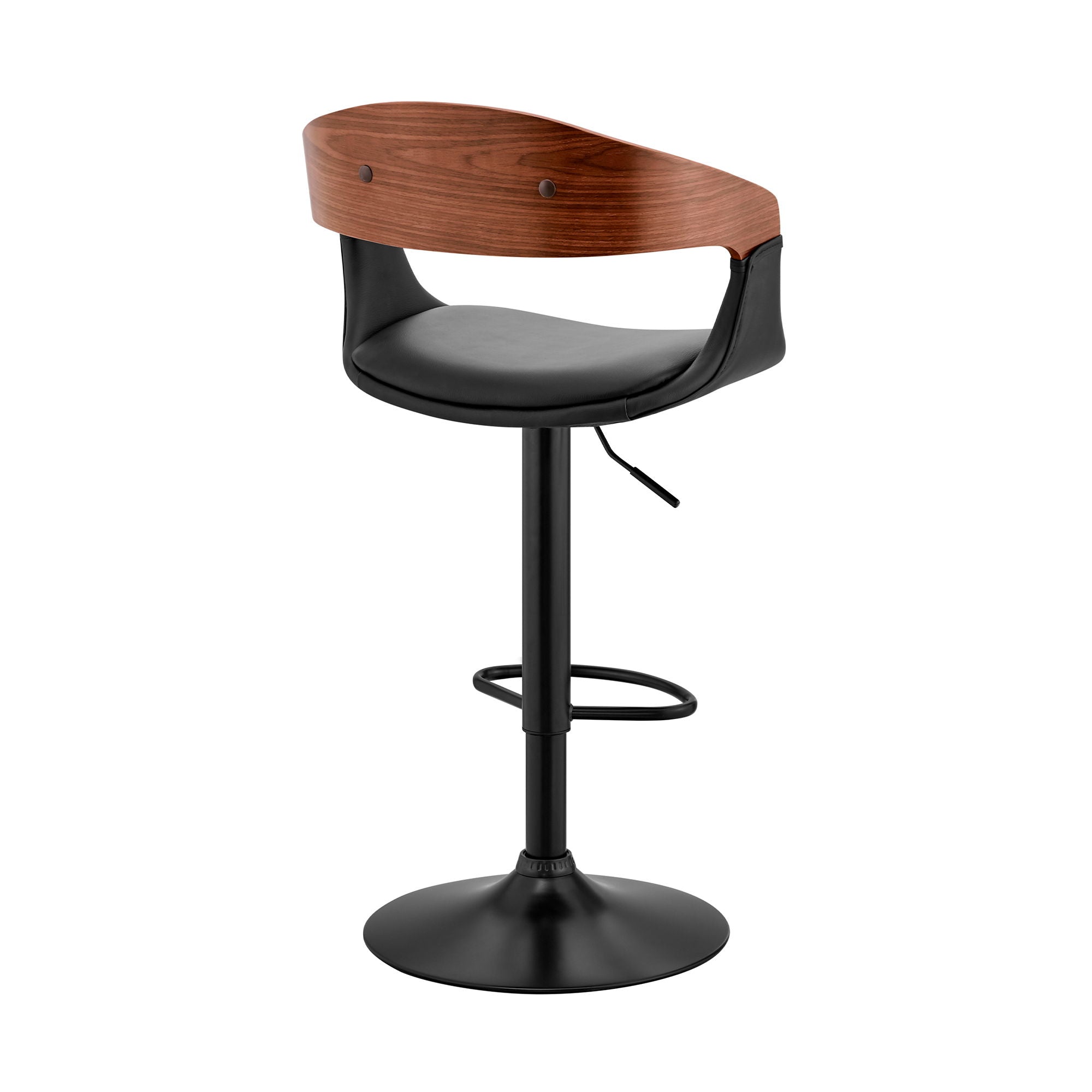 Benson - Adjustable Bar Stool - Walnut Wood - Premium Adjustable Height from Armen Living - Just $225! Shop now at brett interiors