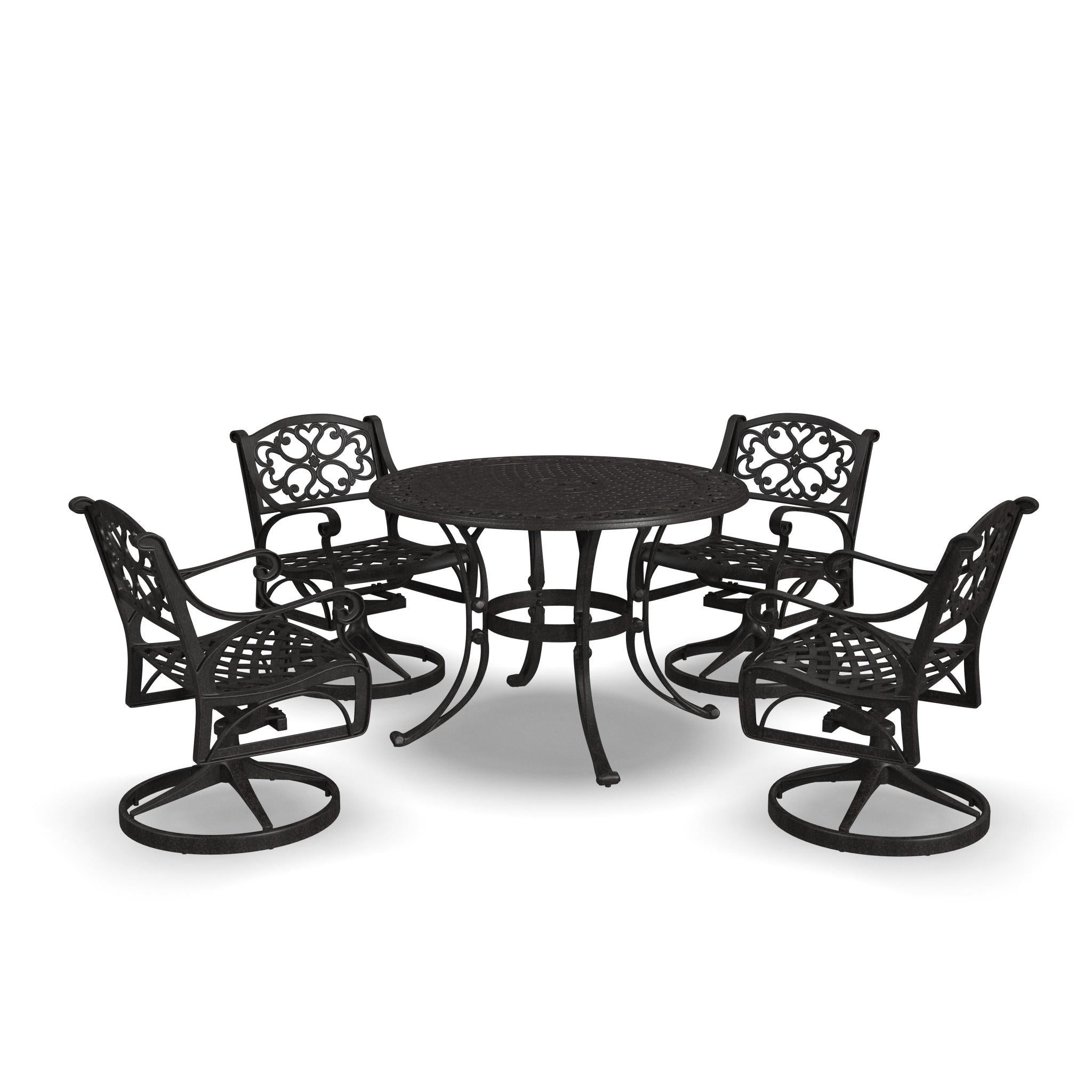 Sanibel - 42" Metal Outdoor Dining Set - Swivel Chairs Homestyles