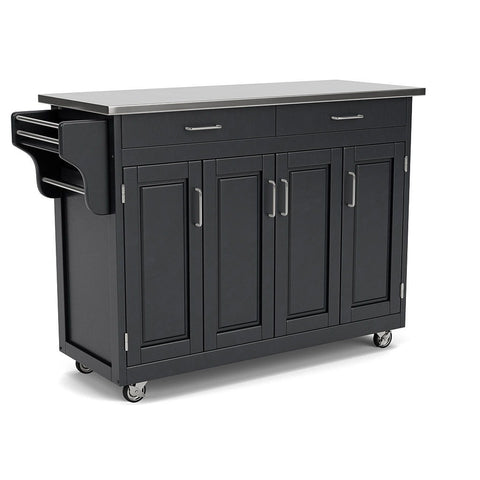 Create-A-Cart - 4 Doors Kitchen Cart - Steel Top - Premium Islands & Carts from Homestyles - Just $1707.48! Shop now at brett interiors