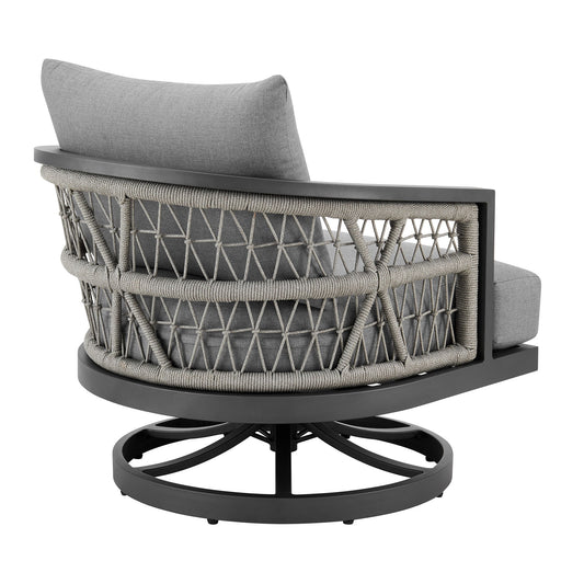 Zella - Outdoor Patio Swivel Armchair - Light Gray / Earl Gray - Premium Swivel Chairs from Armen Living - Just $1525! Shop now at brett interiors