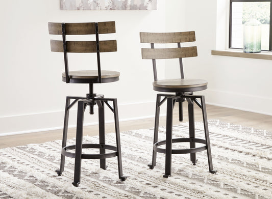 Lesterton - Light Brown / Black - Swivel Barstool (Set of 2) - Premium Stool Sets from Signature Design by Ashley® - Just $317.65! Shop now at brett interiors