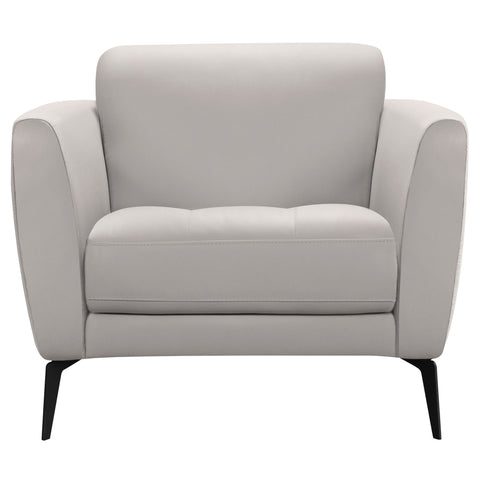 Hope - Contemporary Chair Genuine Leather - Dove Gray / Black - Premium Arm Chairs from Armen Living - Just $1800! Shop now at brett interiors