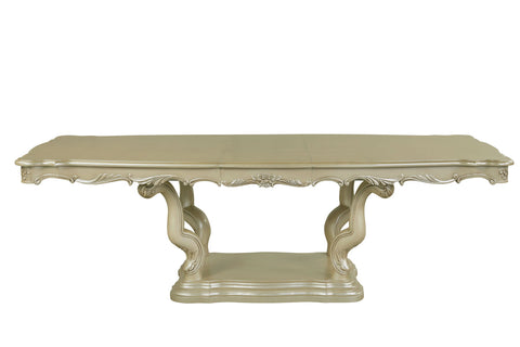 Monique - Dining Table Top & Base - Pearl Silver - Premium Dining Tables from New Classic - Just $1347.50! Shop now at brett interiors