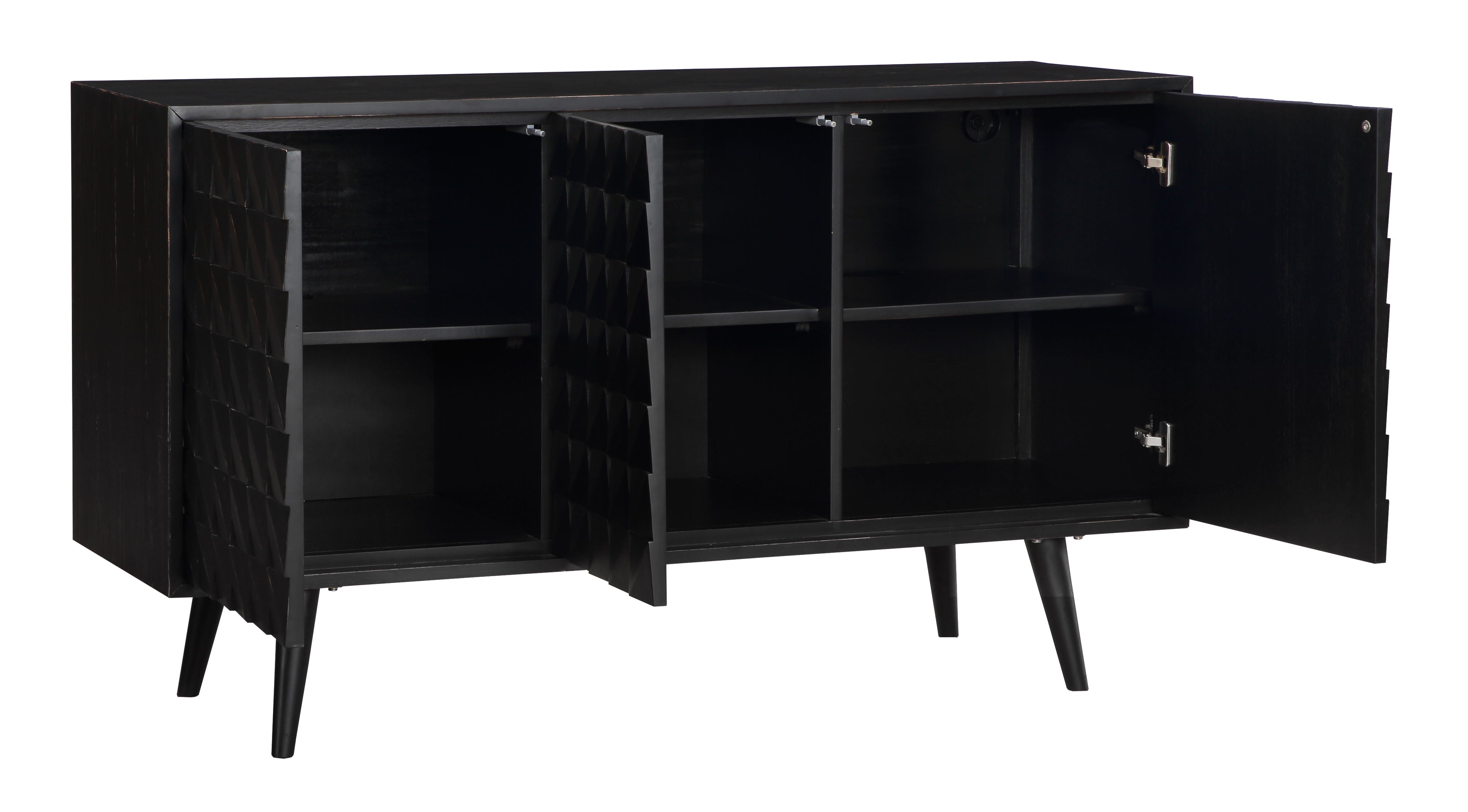 Meeko - Three Door Credenza - Black Rub - Premium Credenzas from Coast2Coast Home - Just $3960! Shop now at brett interiors