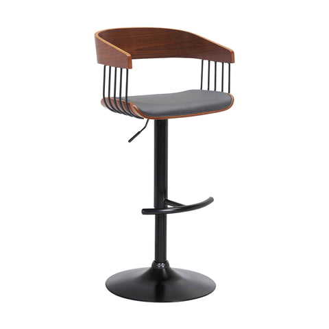 Larisa - Adjustable Walnut Wood Bar Stool - Premium Adjustable Height from Armen Living - Just $255! Shop now at brett interiors