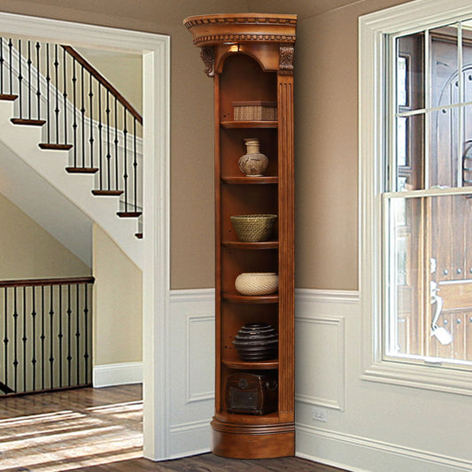 Huntington - Outside Corner Bookcase - Antique Vintage Pecan - Premium Corner Bookcases from Parker House - Just $750! Shop now at brett interiors