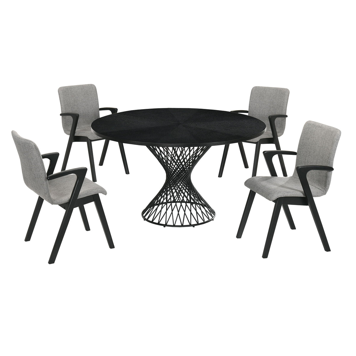 Cirque And Varde - Round Dining Set - Premium 5 Piece Dining Room Sets from Armen Living - Just $2022.50! Shop now at brett interiors