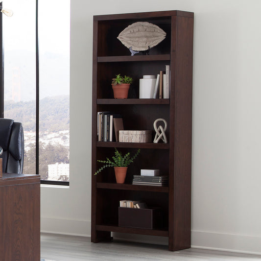 Elevation - Bookcase - Warm Elm - Premium Standard Bookcases from Parker House - Just $522.50! Shop now at brett interiors