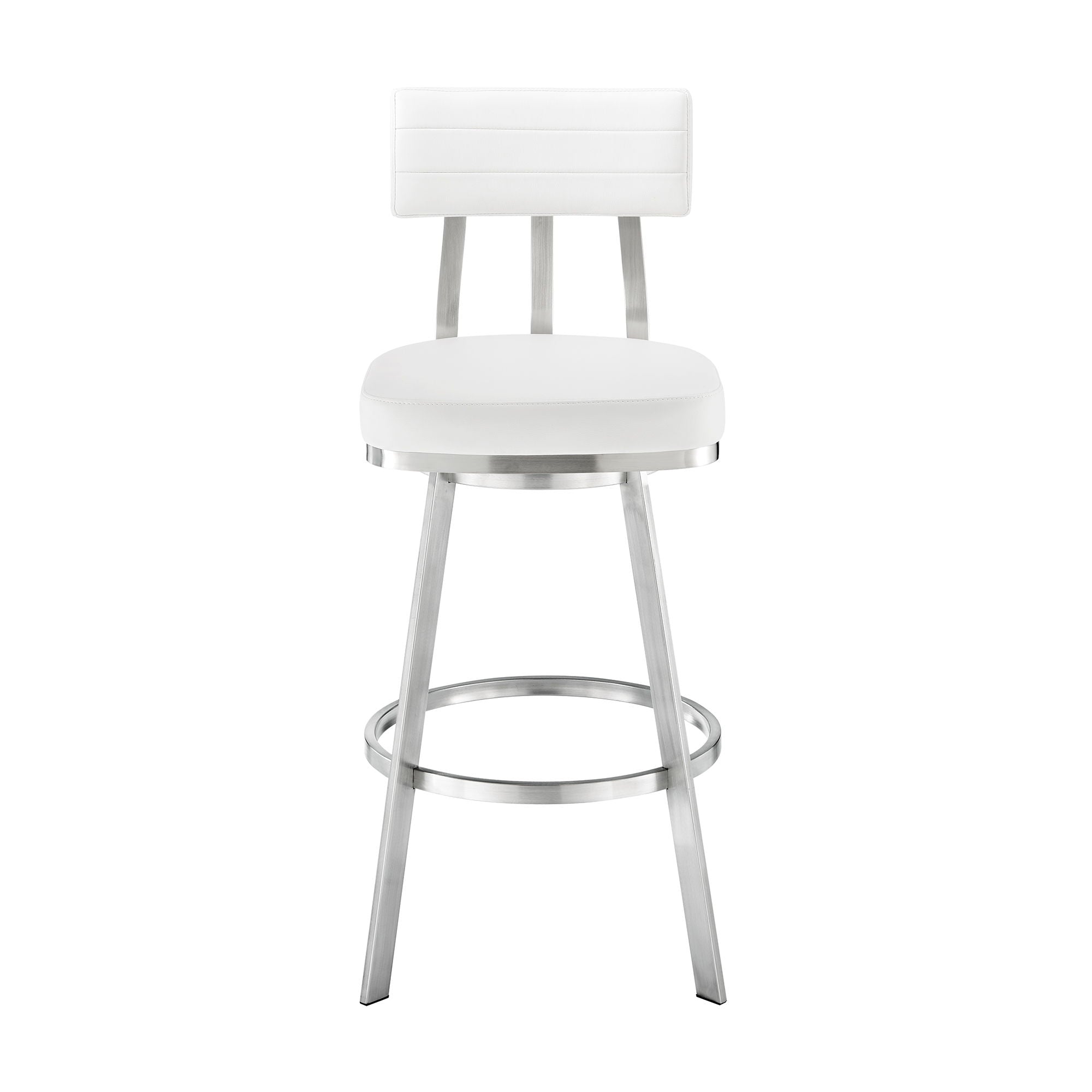 Benjamin - Swivel Stool - Brushed Steel Legs - Premium Counter Height (24"-27") from Armen Living - Just $410! Shop now at brett interiors