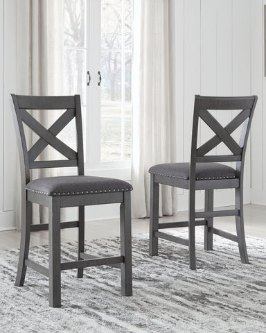 Myshanna - Gray - Upholstered Barstool (Set of 2) - Premium Stool Sets from Signature Design by Ashley® - Just $329.20! Shop now at brett interiors