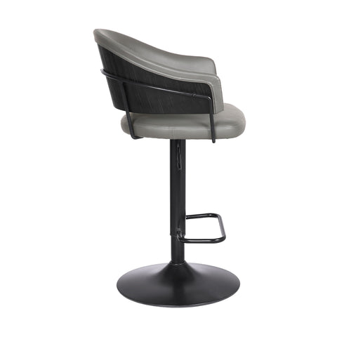 Brody - Adjustable Height Swivel Metal Base Bar Stool - Gray / Black - Premium Adjustable Height from Armen Living - Just $250! Shop now at brett interiors