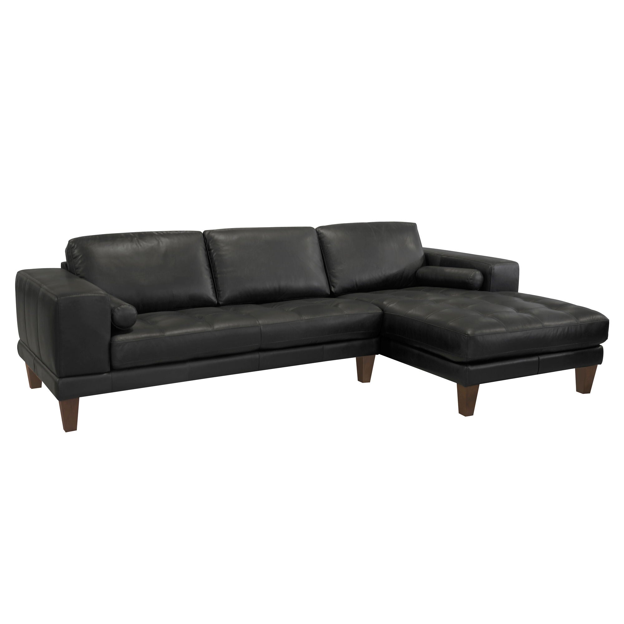 Wynne - Contemporary Sectional - Black / Brown - Premium Stationary Sectionals from Armen Living - Just $5070! Shop now at brett interiors