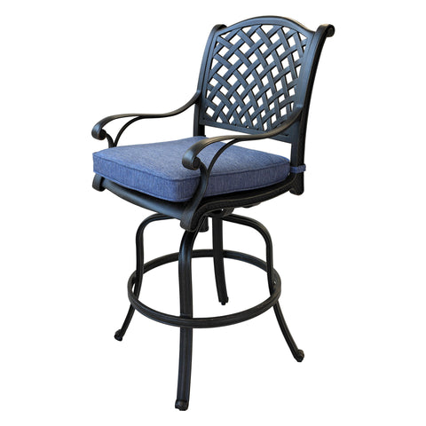 Patio Outdoor Aluminum Bar Stool With Cushion (Set of 2) - Premium Chair Sets from Gather Craft - Just $1080! Shop now at brett interiors