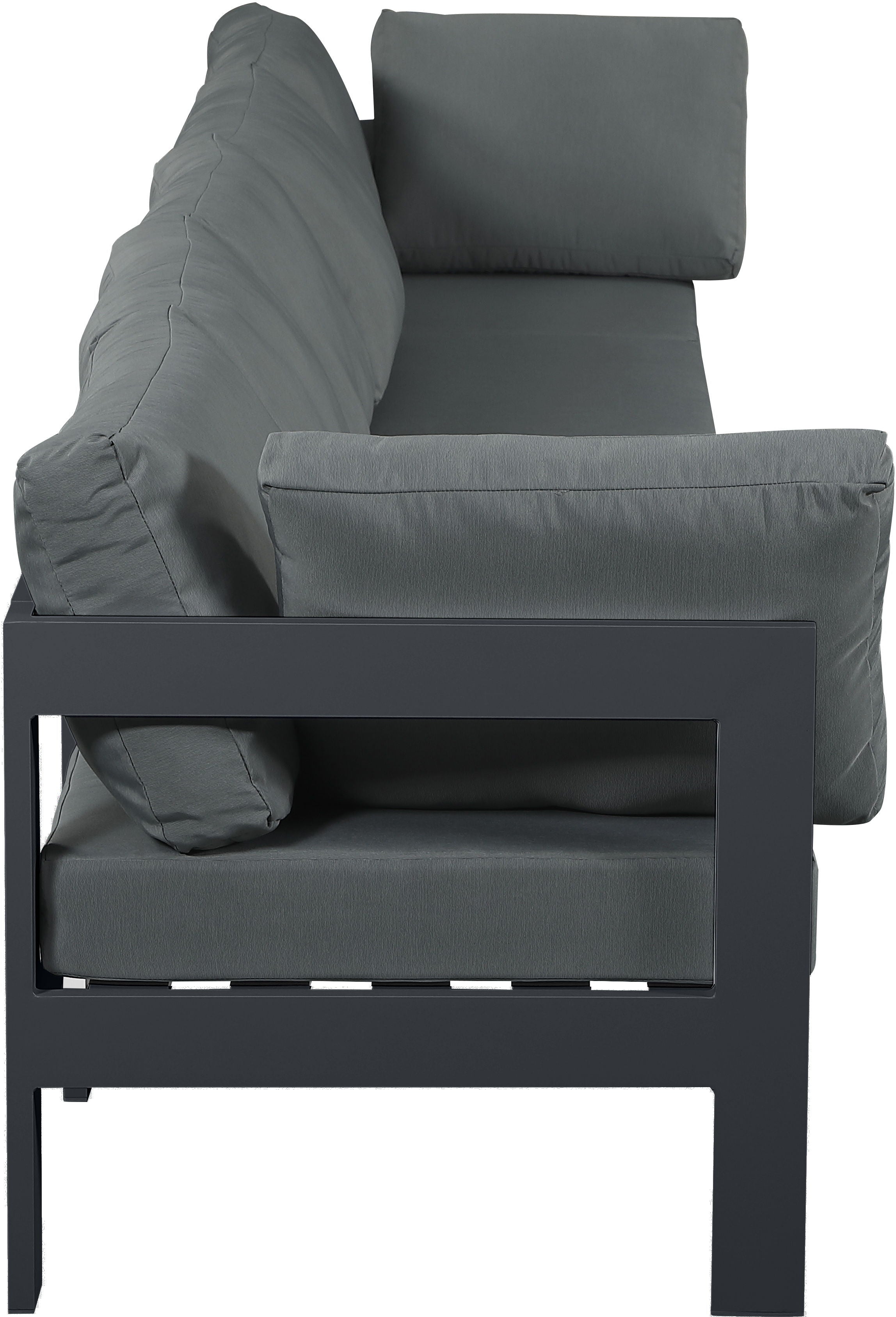 Nizuc - Outdoor Patio Modular Sofa - Dark Grey - Metal - Premium Sofas from Meridian Furniture - Just $4512.50! Shop now at brett interiors