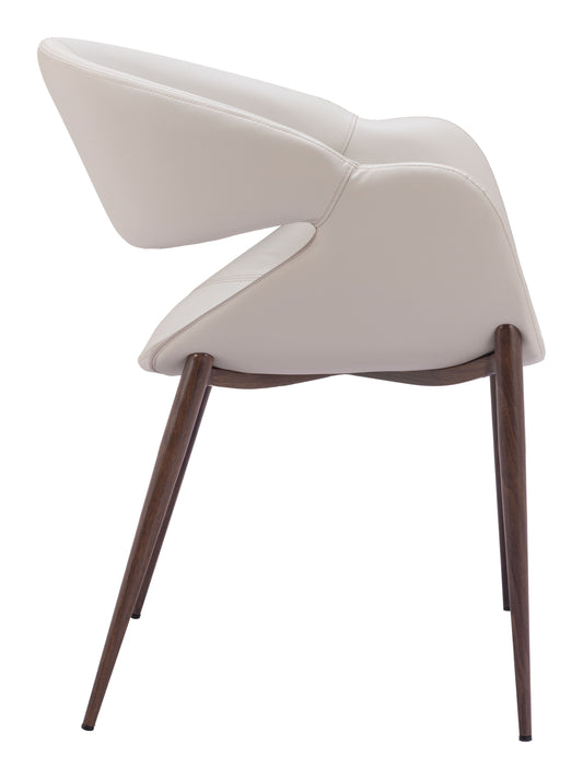 Limay - Dining Chair - Beige / Walnut - Premium Arm Chairs from Zuo Modern - Just $1600! Shop now at brett interiors