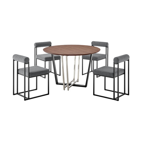 Joana Anastasia - Round Dining Table Set - Premium 5 Piece Dining Room Sets from Armen Living - Just $2555! Shop now at brett interiors