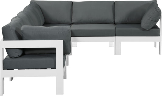 Nizuc - Outdoor Patio Modular Sectional 6 Piece - Grey - Metal - Premium Stationary Sectionals from Meridian Furniture - Just $5475! Shop now at brett interiors