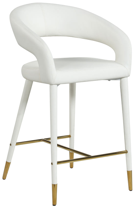 Destiny - Stool - White - Premium Adjustable Height from Meridian Furniture - Just $525! Shop now at brett interiors