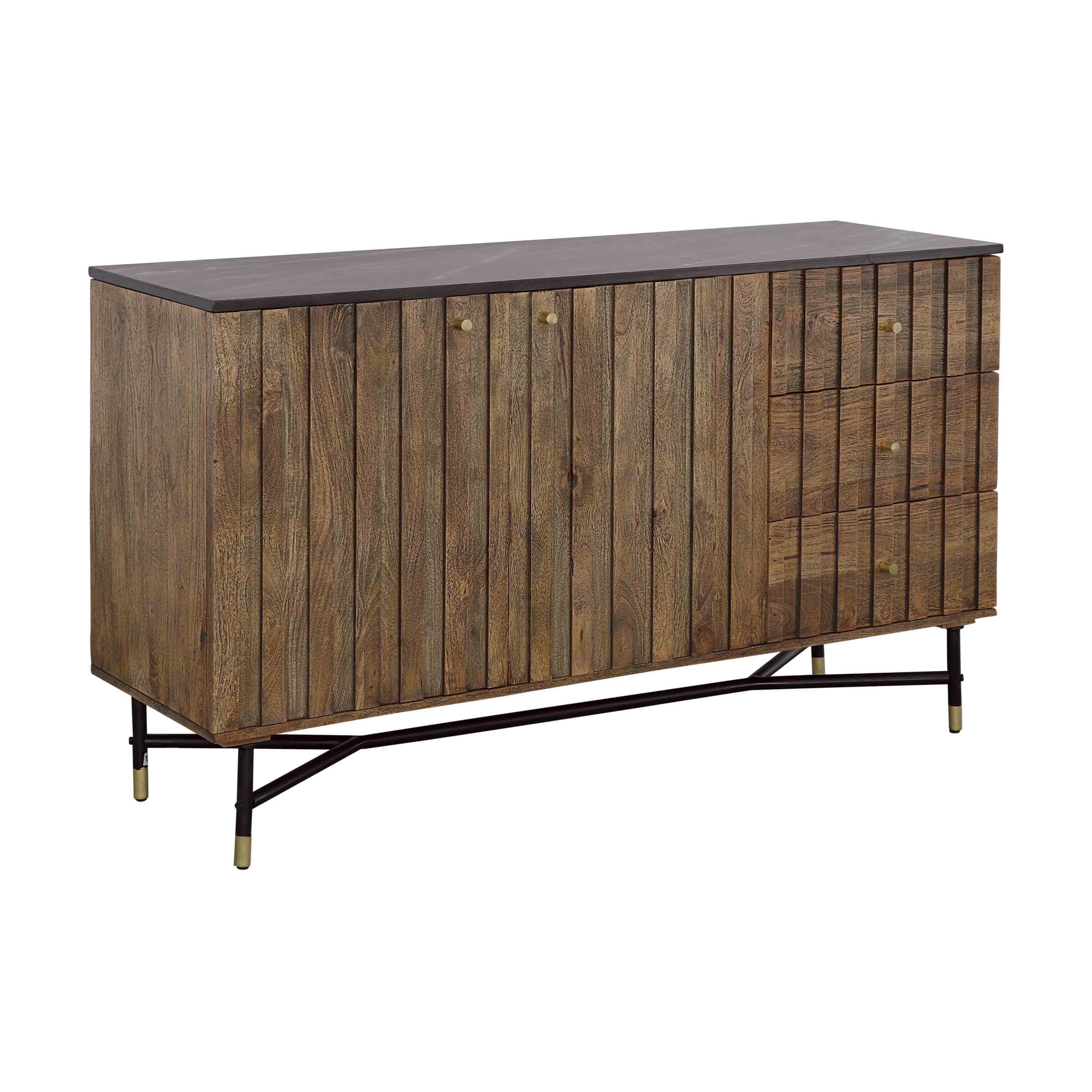 Stonington - Two Door Three Drawer Credenza - Brown / Black - Premium Credenzas from Coast2Coast Home - Just $4125! Shop now at brett interiors