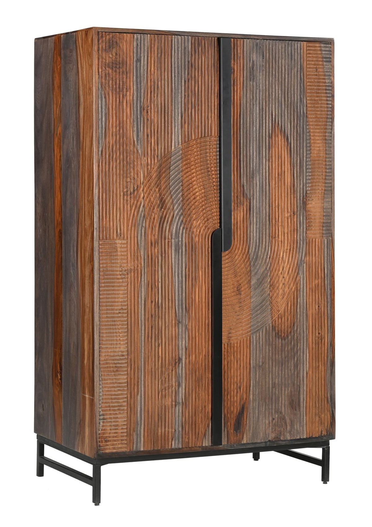 Halifax - Two Door Tall Wine Cabinet - Graystone / Black Powdercoat - Premium Wine Cabinets from Coast2Coast Home - Just $5775! Shop now at brett interiors