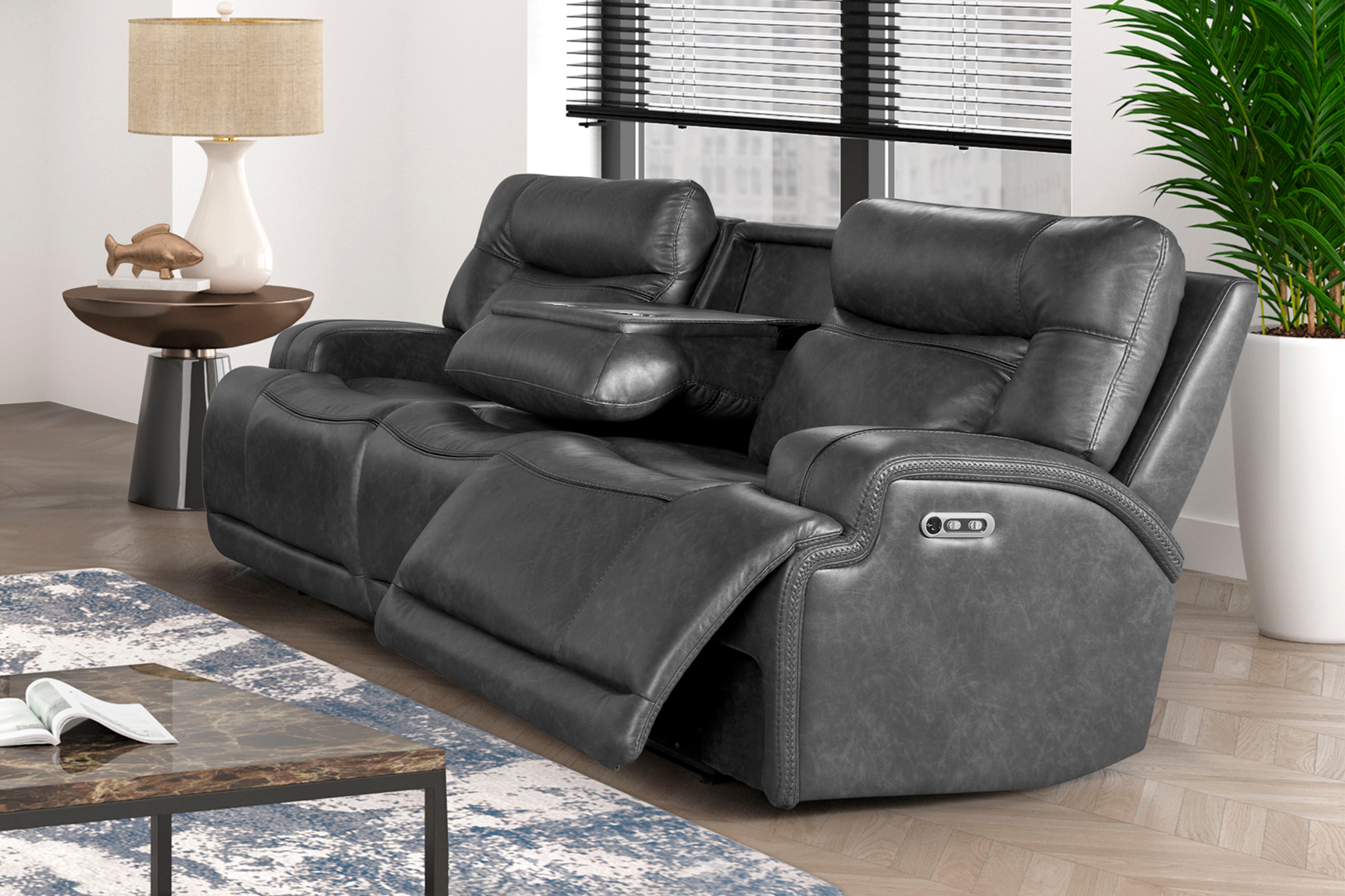 Titan - Sofa With Dual Recliner - Gray - Premium Reclining Sofas from New Classic - Just $1197.50! Shop now at brett interiors