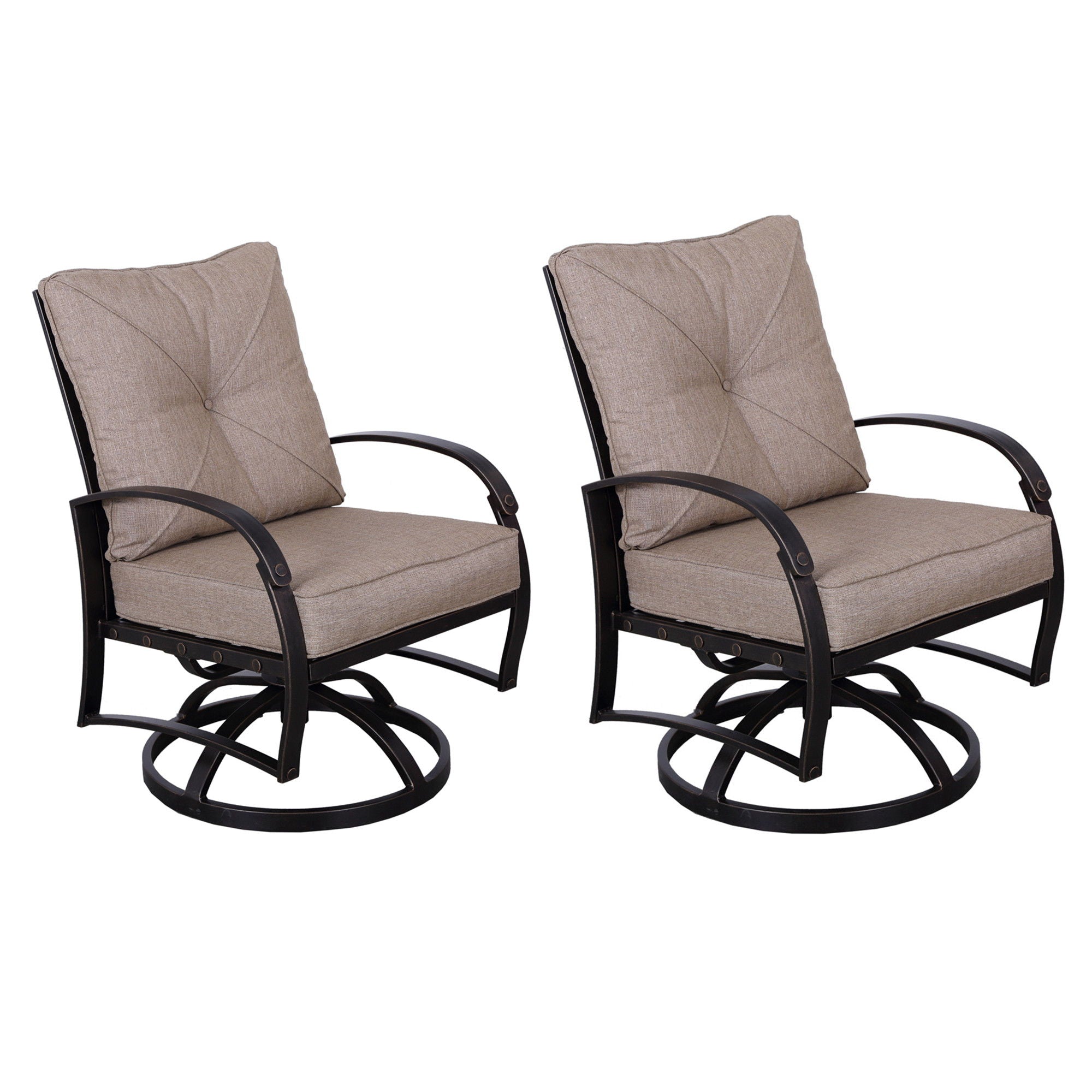 Modern Dining Swivel Chair With Back And Seat Cushion (Set of 2) - Antique Bronze - Premium Chair Sets from Gather Craft - Just $999! Shop now at brett interiors