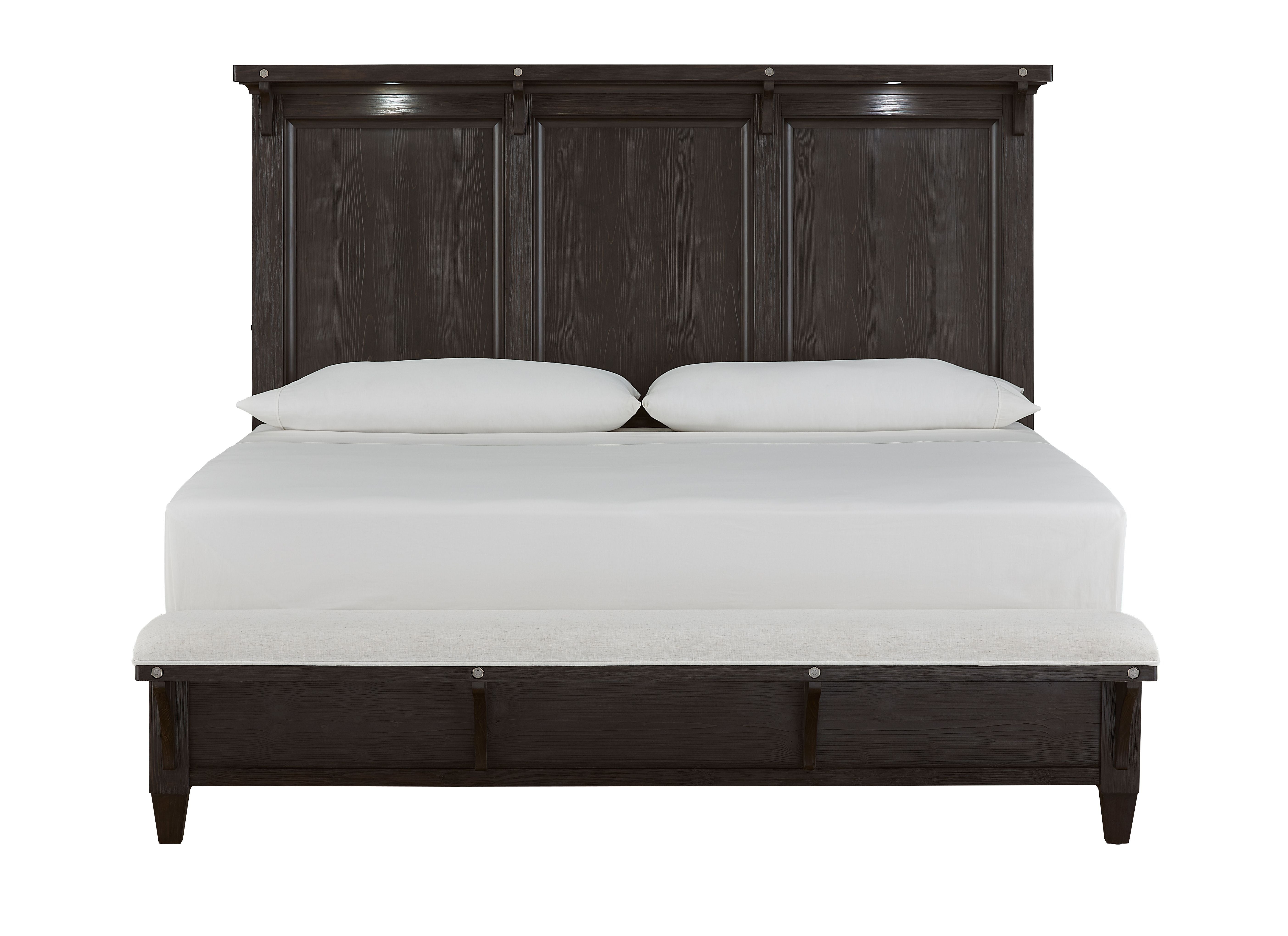 Sierra - Complete Lighted Panel Bed With Upholstered Footboard - Premium Panel Beds from Magnussen Furniture - Just $1667! Shop now at brett interiors