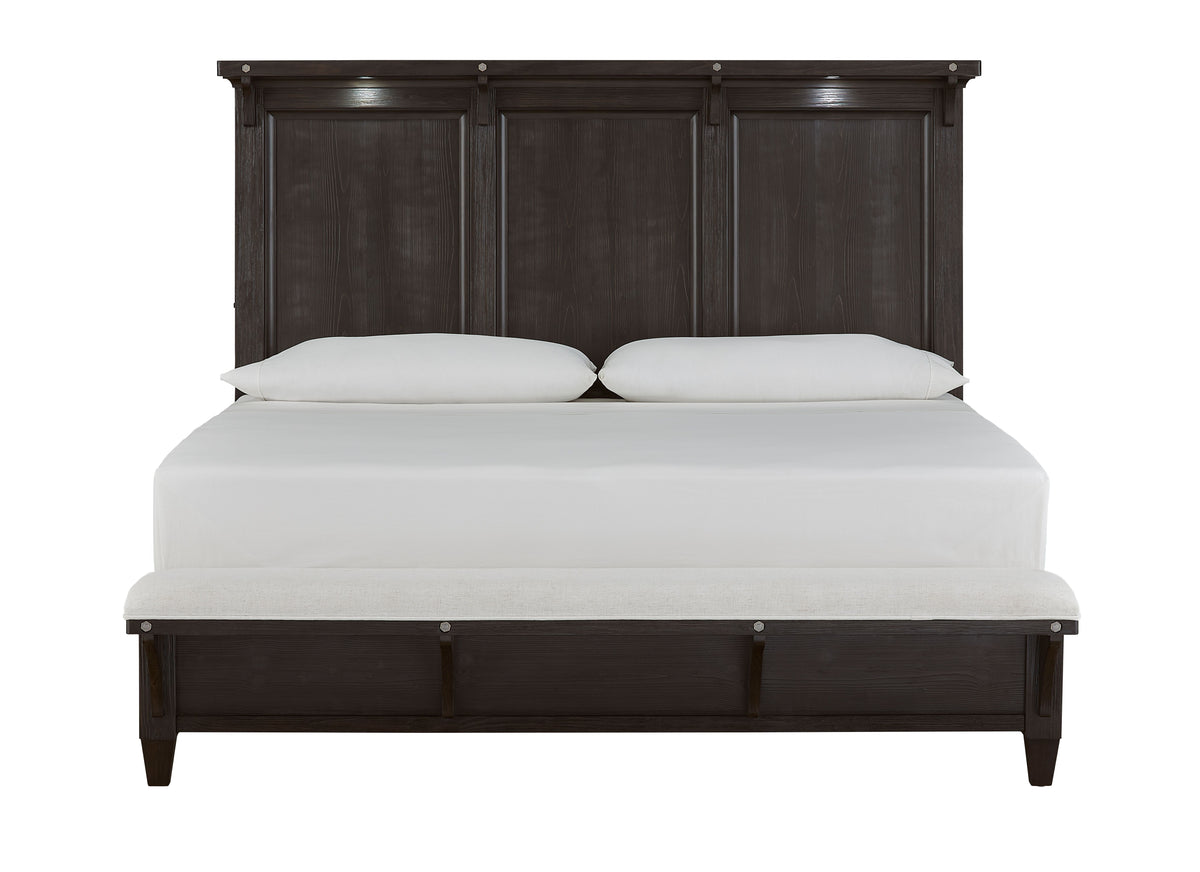 Sierra - Complete Lighted Panel Bed With Upholstered Footboard - Premium Panel Beds from Magnussen Furniture - Just $1667! Shop now at brett interiors