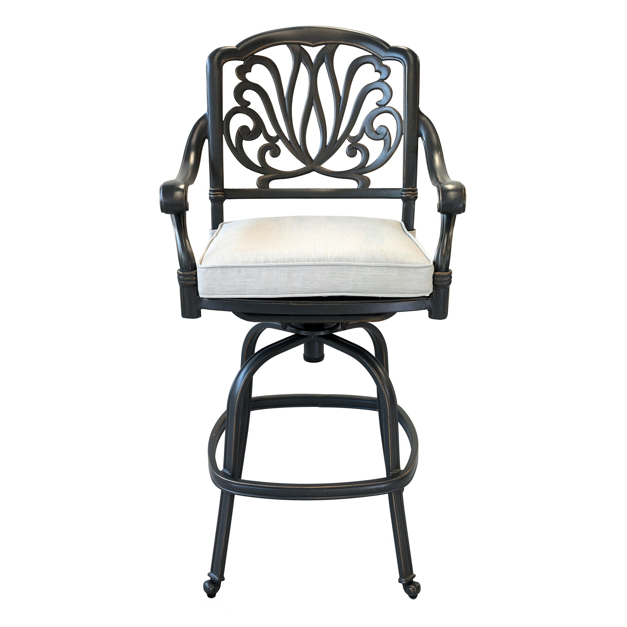 Patio Outdoor Aluminum Swivel Bar Stool With Cushion (Set of 2) - Premium Chair Sets from Gather Craft - Just $1004! Shop now at brett interiors