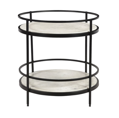 Olive - Round Accent Table - Maddie White / Black - Premium Accent Tables from Coast2Coast Home - Just $1237.50! Shop now at brett interiors