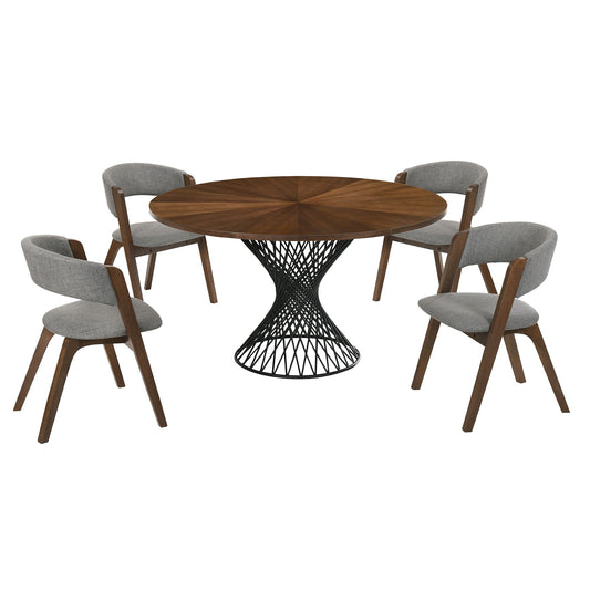 Cirque And Rowan - Round Dining Set - Premium 5 Piece Dining Room Sets from Armen Living - Just $2082.50! Shop now at brett interiors