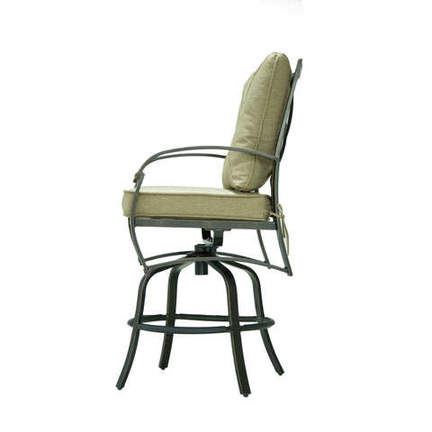 Bar Chair With Back And Seat Cushion (Set of 2) - Antique Bronze - Premium Chair Sets from Gather Craft - Just $1064! Shop now at brett interiors