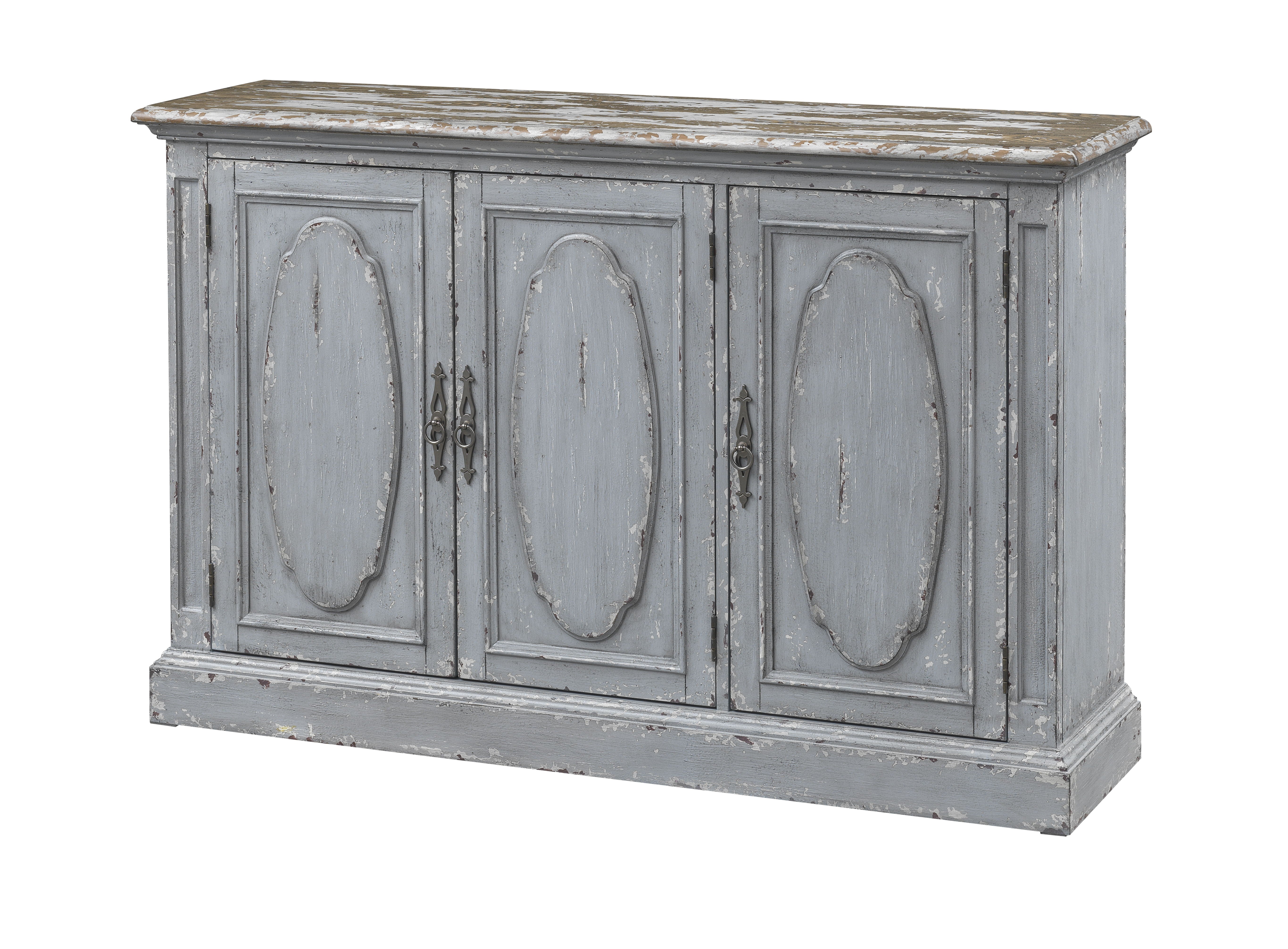 Sutton - Three Door Credenza - Aged Textured Blue / Gray - Premium Sideboards from Coast2Coast Home - Just $3300! Shop now at brett interiors