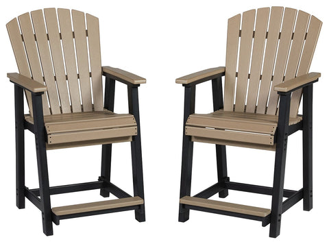 Fairen Trail - Black / Driftwood - Barstool (Set of 2) - Premium Stool Sets from Signature Design by Ashley® - Just $1368.68! Shop now at brett interiors