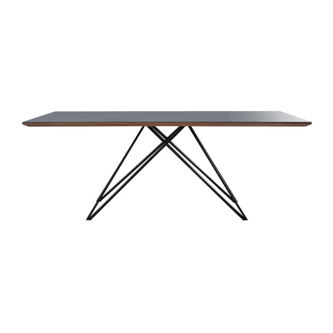 Urbino - Mid-Century Dining Table Glass Top - Matte Black / Dark Gray - Premium Dining Tables from Armen Living - Just $1307.50! Shop now at brett interiors