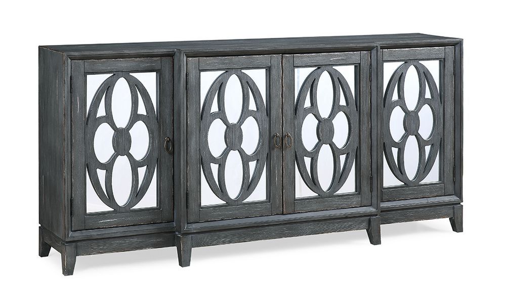 Hawke - Four Door Credenza - Grayton Gray / Mirror - Premium Credenzas from Coast2Coast Home - Just $3712.50! Shop now at brett interiors